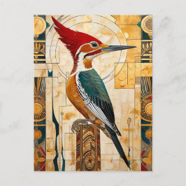 Woodpecker Totem – Art Deco Rhythm Postkarte