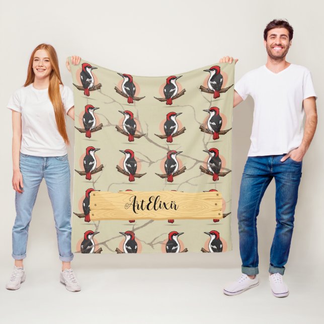 Woodpecker Woodprint Fleecedecke (Beispiel)