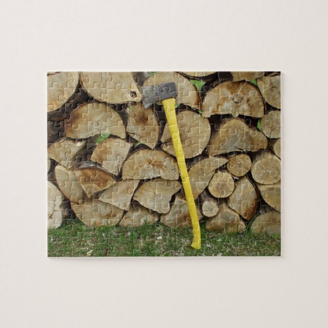 Woodpile-und Axt-Puzzlespiel Puzzle (Horizontal)