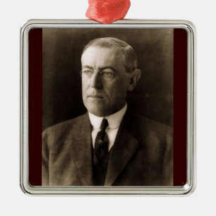 Woodrow Wilson 28. Präsident Silbernes Ornament