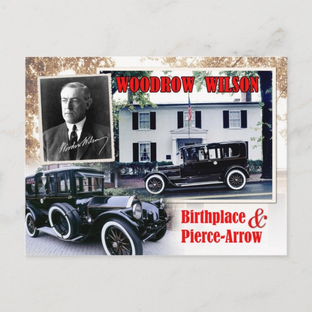 Woodrow Wilson Birthplace & Pierce-Arrow Limousine Postkarte (Vorderseite)