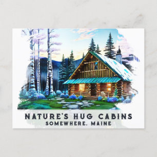 *~* Woods Cabin Stream AP49 Schneebemalung Postkarte