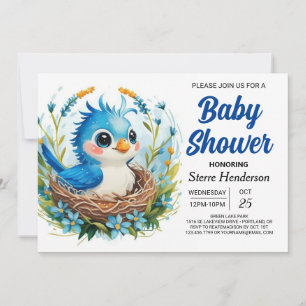 Woods Songbird Bird Boy Baby Dusche Einladung