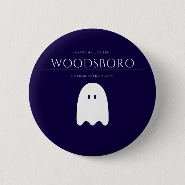 Woodsboro High School Beängstigend Ghost Halloween Button (Vorderseite)