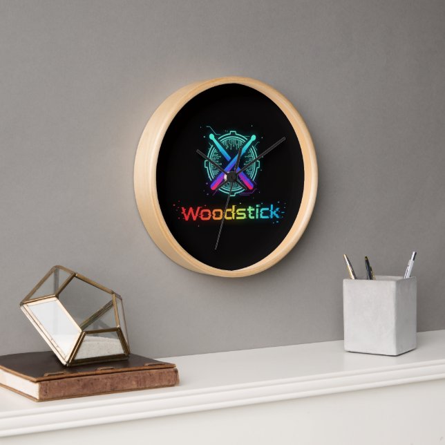 woodstick clock uhr (Büro)