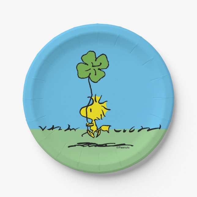 Woodstock Carrying Shamrock Pappteller (Vorderseite)