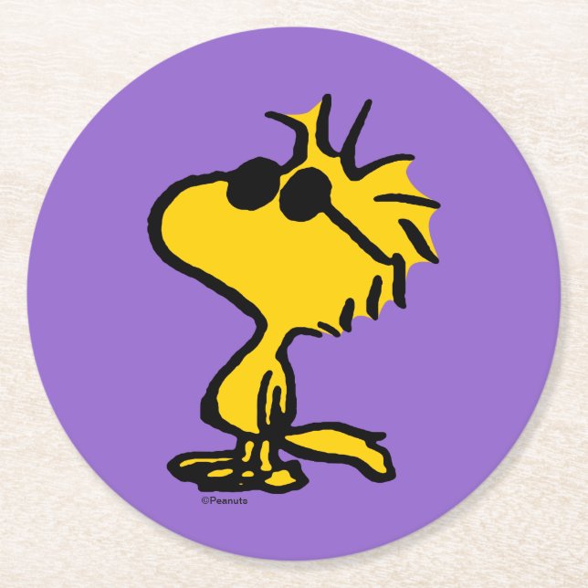 Woodstock In Sunglasses Runder Pappuntersetzer (Vorderseite)