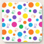 Woodstock Rainbow Polka Dot Pattern Getränkeuntersetzer<br><div class="desc">Dieses niedliche Design zeigt Snoopys besten Freund,  Woodstock in einem farbenfrohen Polka Dotmuster.</div>