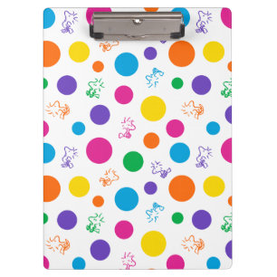 Woodstock Rainbow Polka Dot Pattern Klemmbrett