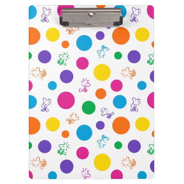 Woodstock Rainbow Polka Dot Pattern Klemmbrett (Vorderseite)