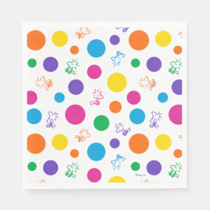 Woodstock Rainbow Polka Dot Pattern Serviette