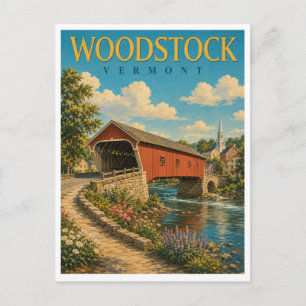 Woodstock Vermont Middle Bridge GeoSaga Postkarte