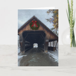 Woodstock Vermont Snowy Holiday Karte