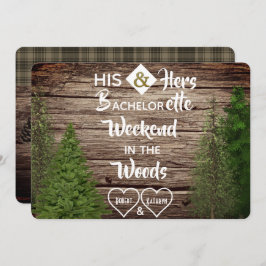 Woodsy Bachelor/Bachelorette Kombiniertes Party Ei Einladung