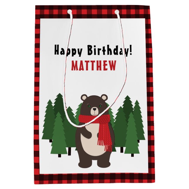 Woodsy Bär Mittlere Geschenktüte (Vorderseite)