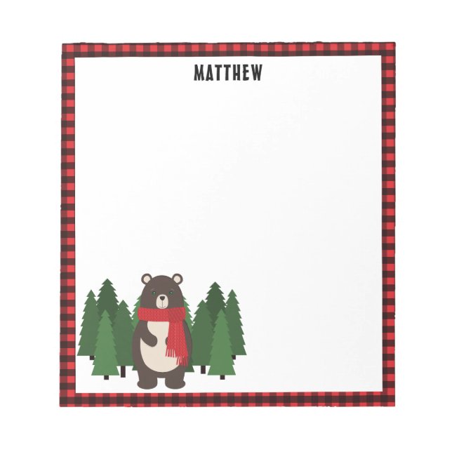 Woodsy Bär Notizblock (Vorderseite)