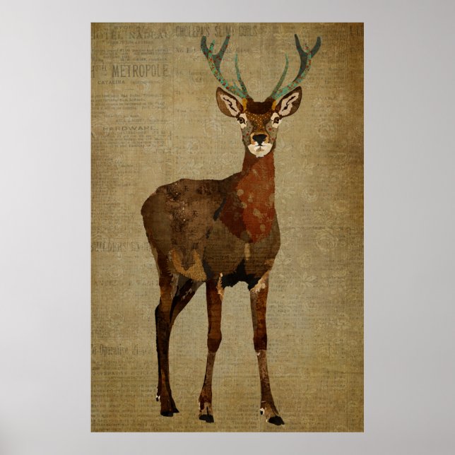 Woodsy Elk Art Poster (Vorne)