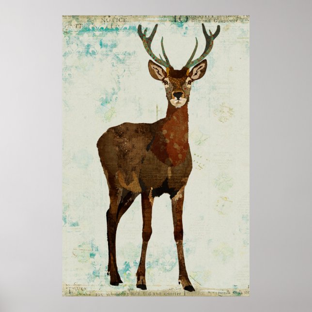 Woodsy Elk Art Poster (Vorne)