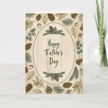 Woodsy Natur immergrün Blätter Happy Vatertag