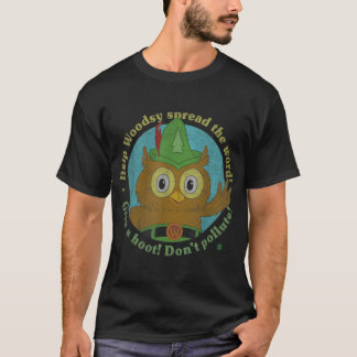 Woodsy Owl Give a Hoot Distressed and Faded  T-Shirt