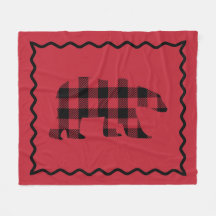 Woodsy Red und Black Kariert Fleece Blanket