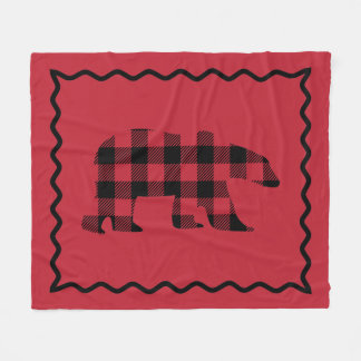 Woodsy Red und Black Kariert Fleece Blanket