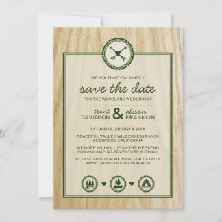 Woodsy Wedding & Glamping Retten Sie die Termine Save The Date