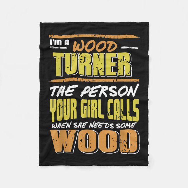 Woodturner Die Person, die Ihr Mädchen auffordert, Fleecedecke (Vorderseite)