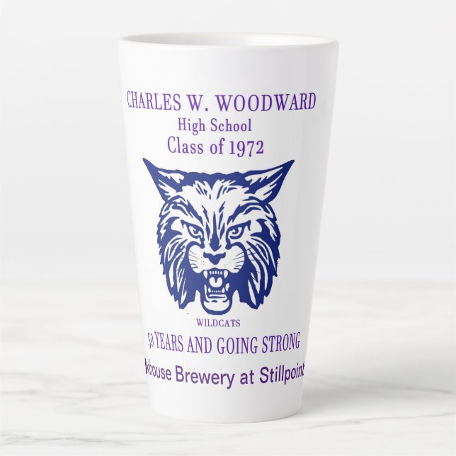 Woodward Class of 1972 50. Wiedersehen Latte Tasse (Vorderseite)