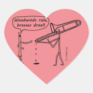 Woodwindregel, Brasses Drool Heart Sticker