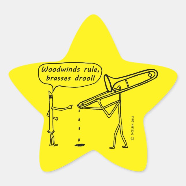 Woodwindregel, Brasses Drool Star Sticker (Vorderseite)
