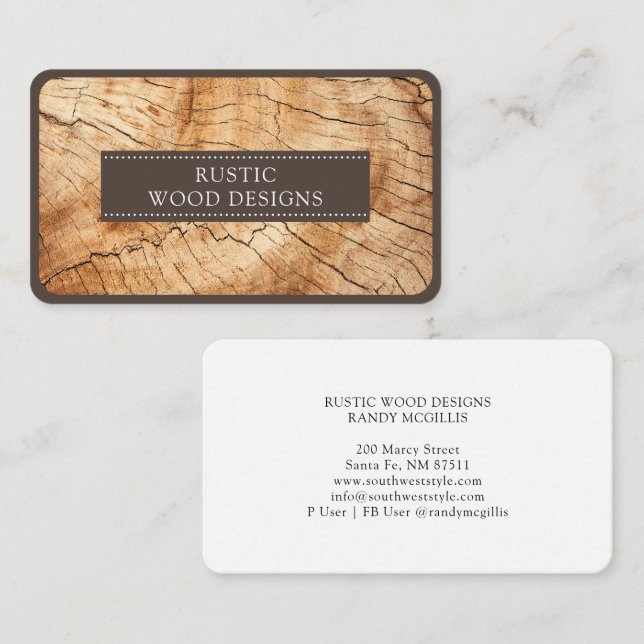 Woodworker Wood Business Card Visitenkarte (Vorne/Hinten)