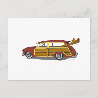 Woody Car Postkarte