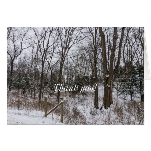 Woody Snow Day Danke Karte (Vorderseite (Horizontal))