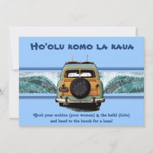 Woody Wave Luau Einladungen