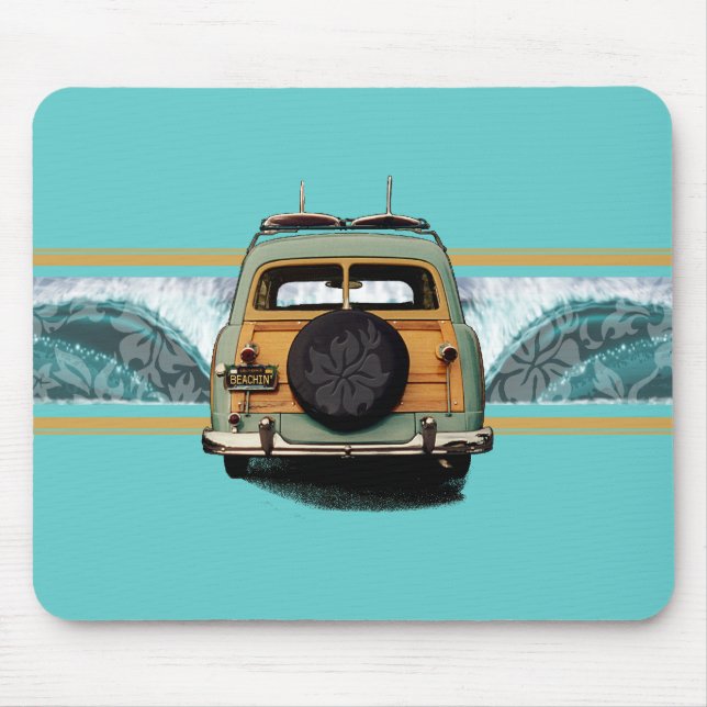 Woody-Wellen-Aqua Mousepad (Vorne)