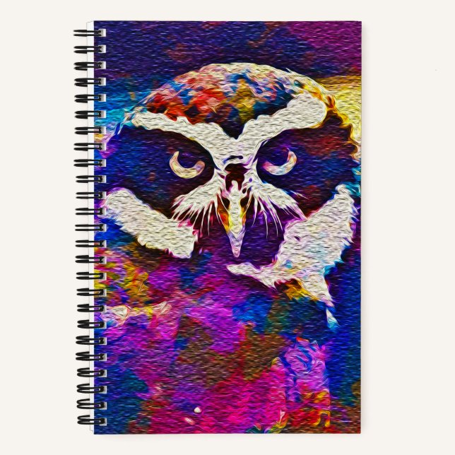 "Woody Whoo" Owl Spiral-Notebook Notizbuch (Vorderseite)