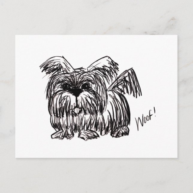 Woof a Dust Mop Dog Postkarte (Vorderseite)