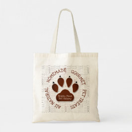 Woof Art and Brown Dog Paw Business Name Tragetasche