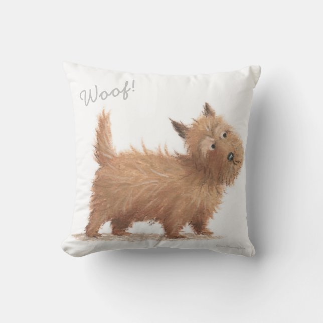 Woof! Cushion - Schottischer Hund / Cairn Terrier Kissen (Vorderseite)