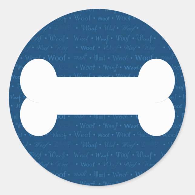 Woof Dog Bone Sticker (Vorderseite)
