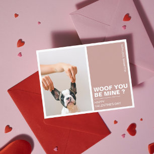 Woof du meinst   Valentine Dog Postkarte