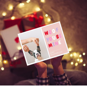 Woof du meinst   Valentines Hund Postkarte