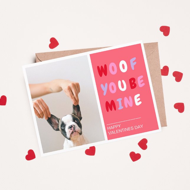 Woof du meinst | Valentines Hund Postkarte (Von Creator hochgeladen)