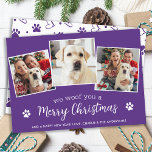 Woof frohe Weihnachten Personalisierte Haustiere H<br><div class="desc">Suchen Sie eine einzigartige Möglichkeit, um Ferien jubeln in dieser Saison? Sehen Sie nicht weiter als unsere We Woof You ein frohes Weihnachts-Foto Weihnachtskarten! Unsere "We Woof You a Merry Christmas"-Karte ist niedlich und modern, mit einer unterhaltsamen und festlichen Botschaft, die den Feiertag sicher vermitteln wird. Dieses stilvolle und einfache...</div>