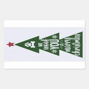 Woof Frohe Weihnachtskleber Rechteckiger Aufkleber