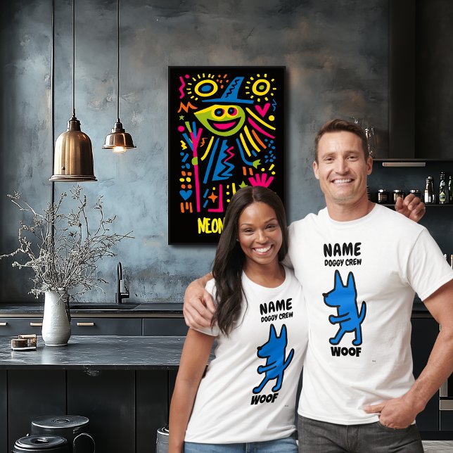 Woof Funny Dog T - Shirt - Design für die Crew nac (Von Creator hochgeladen)