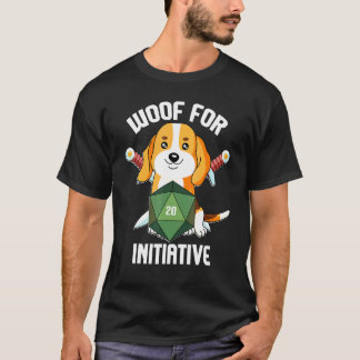 Woof für Initiative Beagle D20 RPG Dungeons und Do T-Shirt
