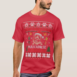 Woof Havanese Christmas Ugly Christmas Sweater Gif T-Shirt