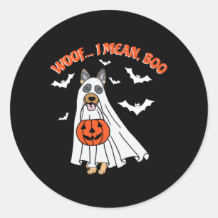 Woof ich Gemein Boo Funny Ghost Dog Halloween Pump Runder Aufkleber